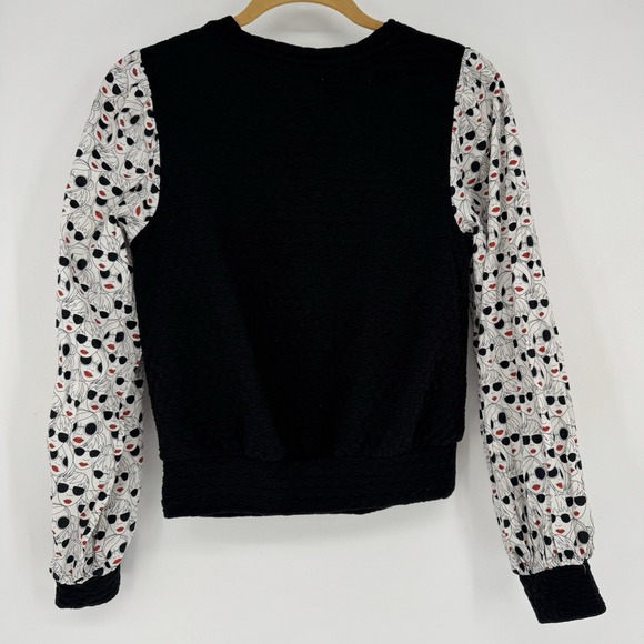 PORRIDGE By Anthropologie Textured Sweatshirt Women's Size XS Black‎ Sunglasses - Picture 8 of 8